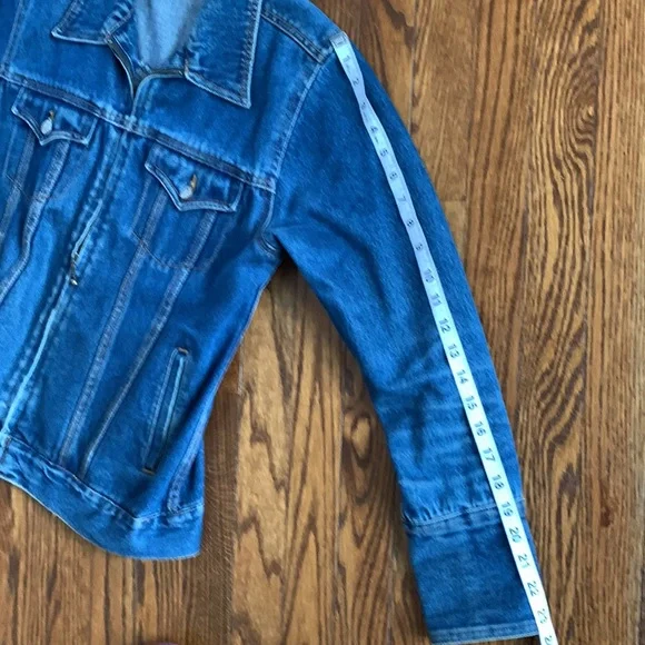 BILL BLASS | Vintage (80s) Jean Jacket w/ Zipper and Deep 3-button Cuffs | Sz M - Picture 10 of 10